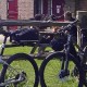 Bicycles in the Blue Ship pub garden