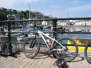 Specialized Rockhopper on the quayside in Ilfracombe