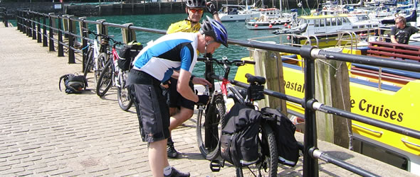 Getting bikes ready for a cycle ride