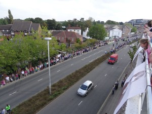 People waiting for the Tour of Britain